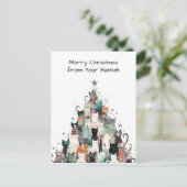 kattenkerst feestdagenkaart (Staand voorkant)