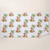 Kattenkerst in juli Hawaiiaanse rode hibiscus bloe Strandlaken (Voorkant)