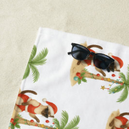 Kattenkerst in juli Hawaiiaanse rode hibiscus bloe Strandlaken