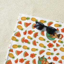 Kattenkerst in juli Hawaiiaanse rode hibiscus bloe Strandlaken