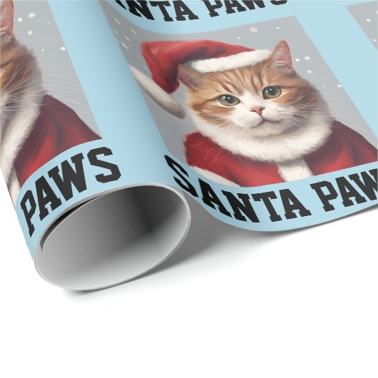 KATTENKERST, KERSTMAN, KERSTVOETEN GRAPPIG CADEAUPAPIER (Rol Hoek)