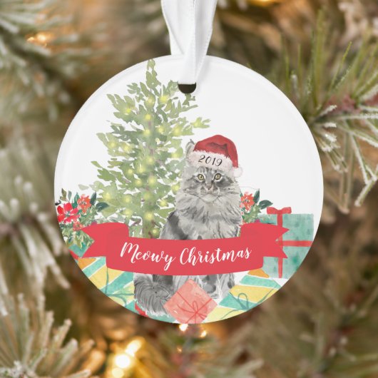 KattenKerst Maine Coon Kat Ornament (Boom)