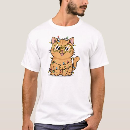 KattenKerst Modus Geactiveerd Grappige Katten Kers T-shirt (Voorkant)