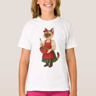 Kattenkerst thema in de bakkerij t-shirt