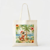 Kattenkerst thema op kerststrand in juli tote bag (Voorkant)