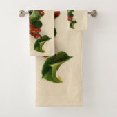 Kattenkerst Vrolijk Holly Kitten Antiek Kunst Bad Handdoek (Insitu)