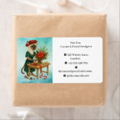 Kattenkerstbloemen in de bloemenwinkel etiket (Insitu)