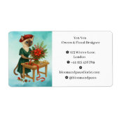 Kattenkerstbloemen in de bloemenwinkel etiket (Voorkant)