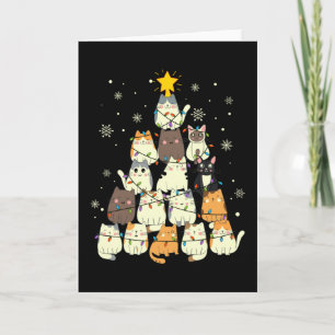Kattenkerstboom Cadeau, Kattenliefhebbers Decorati Kaart