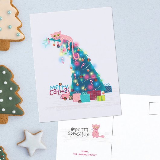 KattenKerstboom Kerstkaart Briefkaart