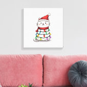Kattenkerstboom Kerstmis (2) Canvas Afdruk (Insitu (Woonkamer))
