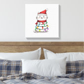 Kattenkerstboom Kerstmis (2) Canvas Afdruk (Insitu (Slaapkamer))
