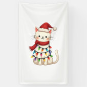 Kattenkerstboom Kerstmis (3) Spandoek (Verticaal)