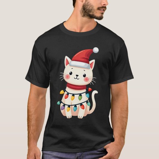 Kattenkerstboom Kerstmis (4) T-shirt (Voorkant)