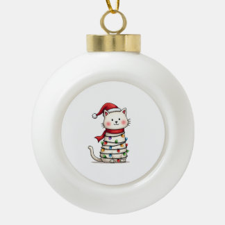 Kattenkerstboom Kerstmis (6) Keramische Bal Ornament