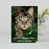 Kattenkerstboom Perfect Holiday Christmas Kaart (Staand Voorkant)
