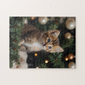 Kattenkerstboom puzzel - Schattigee vakantie puzze Legpuzzel (Horizontaal)