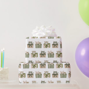 Kattenkerstcadeau-verpakkings papier met verrassin