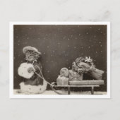 Kattenkerstinkopen  zwart-wit briefkaart (Voorkant)