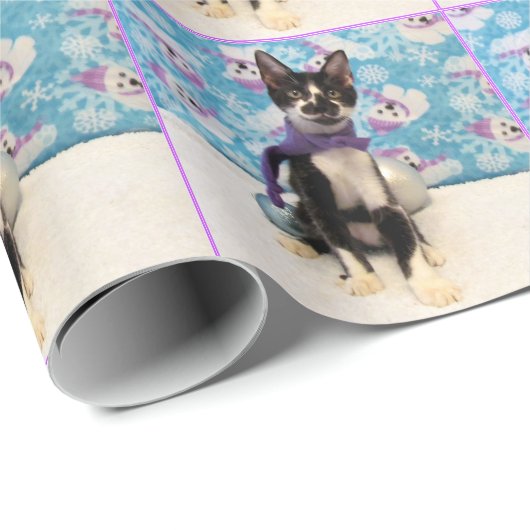 Kattenkerstinpakpapier met Cowboy in de hoofdrol Cadeaupapier (Rol Hoek)