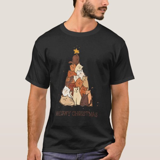 Kattenkerstlicht Kat T-shirt (Voorkant)