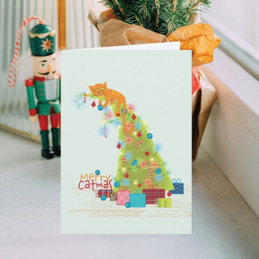 KattenKerstmis Boom Kerstkaart Kaart