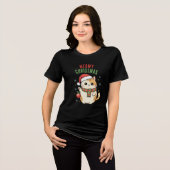 Kattenkerstmis – Festive Vakantiedesign Tri-Blend Shirt (Voorkant volledig)