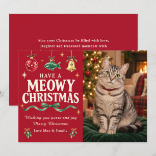 Kattenkerstmis Kat Foto Feestdagenkaart