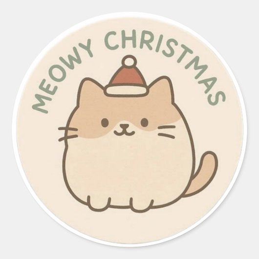 Kattenkerstmis knuffel kat Sticker (Voorkant)