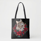 Kattenkerstmis Maine Coon Kat  Tote Bag (Voorkant)