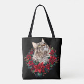 Kattenkerstmis Maine Coon Kat  Tote Bag (Achterkant)