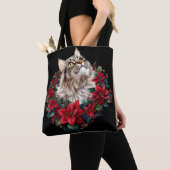 Kattenkerstmis Maine Coon Kat  Tote Bag (Dichtbij)