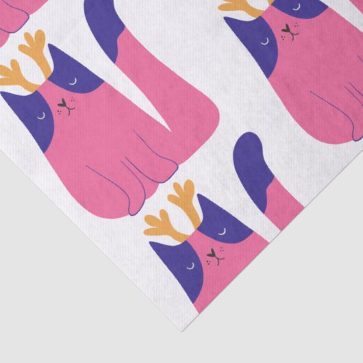 Kattenkerstvakantie Tissuepapier (Detail)