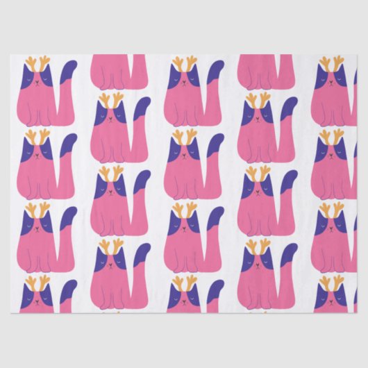 Kattenkerstvakantie Tissuepapier (Voorkant)