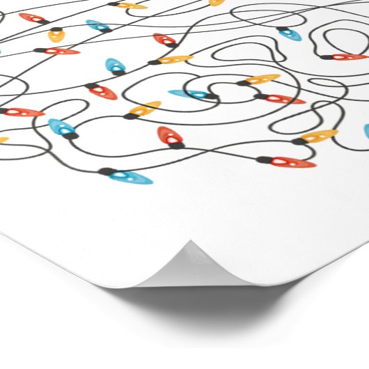 Kattenkerstverlichting - Grappige kerst Poster (Hoek)