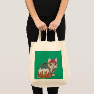 kattenkeukentafeltje om te eten voor kerstmis tote bag