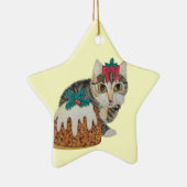 kattenkeukentafeltje om te kotsen op kerst keramisch ornament (Rechts)