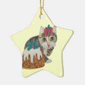 kattenkeukentafeltje om te kotsen op kerst keramisch ornament (Links)