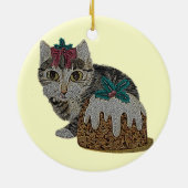 kattenkeukentafeltje om te kotsen op kerst keramisch ornament (Achterkant)