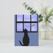 Kattenkijkende hommel briefkaart (Staand voorkant)
