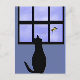 Kattenkijkende hommel briefkaart