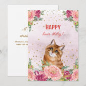 Kattenkitten gefeliciteerd leuk moederdag feestdagenkaart (Voorkant / Achterkant)