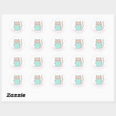 Kattenkitten Gefeliciteerd Ronde Sticker (Vel)