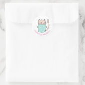 Kattenkitten Gefeliciteerd Ronde Sticker (Tas)