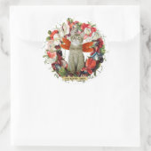 Kattenkitten  stijl bloemen sticker (Tas)