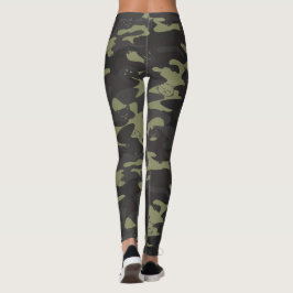 Kattenkittenpoot Camouflage Grijs Olijfkleurig Cam Leggings