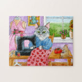 Kattenkleding ontwerper naaigarij puzzel puzzel legpuzzel (Horizontaal)
