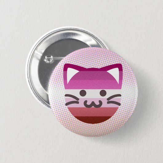 kattenknop van lesbische pride ronde button 5,7 cm (Voorkant /achterkant)