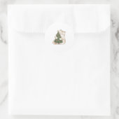 Kattenknuffelende Mini Kerstboom Sticker (Tas)
