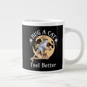 Kattenknuffelende Skelet met Maanlicht Komfort Hum Grote Koffiekop